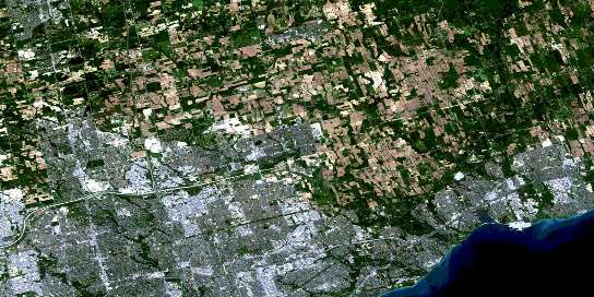 Markham Satellite Map 030M14 at 1:50,000 scale - National Topographic System of Canada (NTS) - Orthophoto