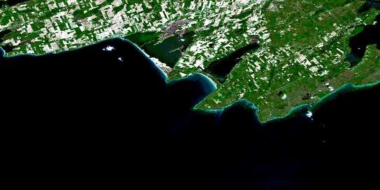 Wellington Satellite Map 030N14 at 1:50,000 scale - National Topographic System of Canada (NTS) - Orthophoto