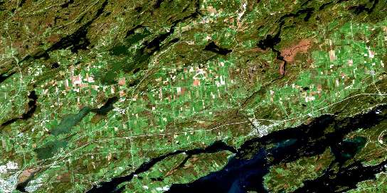 Gananoque Satellite Map 031C08 at 1:50,000 scale - National Topographic System of Canada (NTS) - Orthophoto