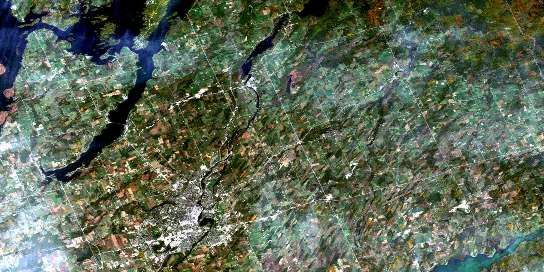 Peterborough Satellite Map 031D08 at 1:50,000 scale - National Topographic System of Canada (NTS) - Orthophoto