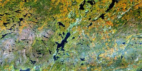 Minden Satellite Map 031D15 at 1:50,000 scale - National Topographic System of Canada (NTS) - Orthophoto