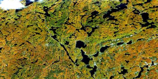 Haliburton Satellite Map 031E02 at 1:50,000 scale - National Topographic System of Canada (NTS) - Orthophoto