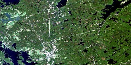 Bracebridge Satellite Map 031E03 at 1:50,000 scale - National Topographic System of Canada (NTS) - Orthophoto