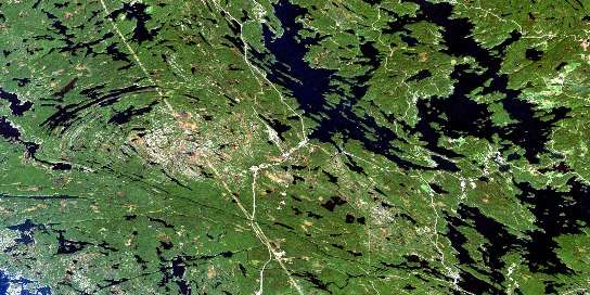 Lake Joseph Satellite Map 031E04 at 1:50,000 scale - National Topographic System of Canada (NTS) - Orthophoto