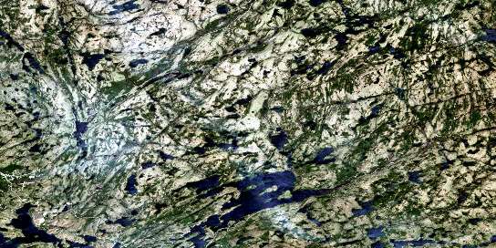 Kawagama Lake Satellite Map 031E07 at 1:50,000 scale - National Topographic System of Canada (NTS) - Orthophoto