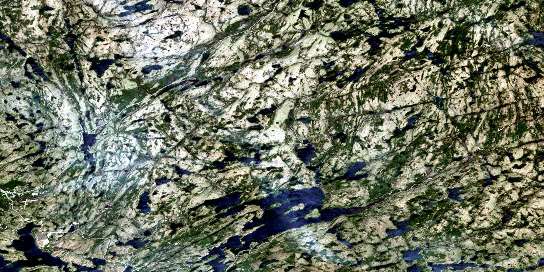 Kawagama Lake Satellite Map 031E07 at 1:50,000 scale - National Topographic System of Canada (NTS) - Orthophoto