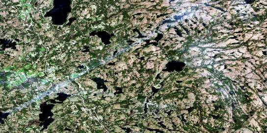 Burk's Falls Satellite Map 031E11 at 1:50,000 scale - National Topographic System of Canada (NTS) - Orthophoto