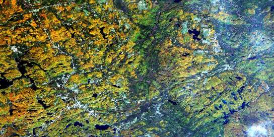 Bancroft Satellite Map 031F04 at 1:50,000 scale - National Topographic System of Canada (NTS) - Orthophoto