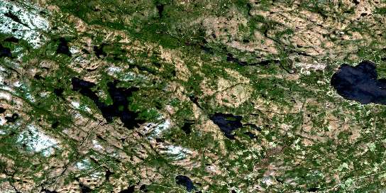 Round Lake Satellite Map 031F12 at 1:50,000 scale - National Topographic System of Canada (NTS) - Orthophoto