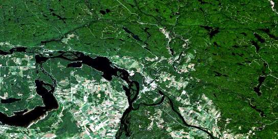 Fort-Coulonge Satellite Map 031F15 at 1:50,000 scale - National Topographic System of Canada (NTS) - Orthophoto