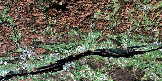 Thurso Satellite Map 031G11 at 1:50,000 scale - National Topographic System of Canada (NTS) - Orthophoto