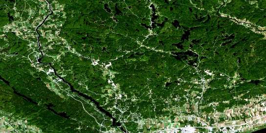 Wakefield Satellite Map 031G12 at 1:50,000 scale - National Topographic System of Canada (NTS) - Orthophoto