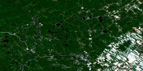 Rawdon Satellite Map 031I04 at 1:50,000 scale - National Topographic System of Canada (NTS) - Orthophoto