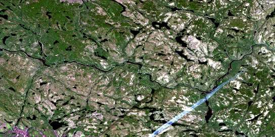 Lac Eveline Satellite Map 031I14 at 1:50,000 scale - National Topographic System of Canada (NTS) - Orthophoto