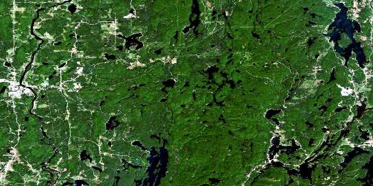 Maniwaki Satellite Map 031J05 at 1:50,000 scale - National Topographic System of Canada (NTS) - Orthophoto