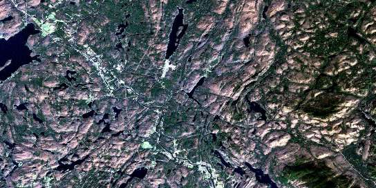 L'Annonciation Satellite Map 031J07 at 1:50,000 scale - National Topographic System of Canada (NTS) - Orthophoto