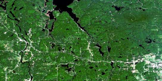 Grand-Remous Satellite Map 031J12 at 1:50,000 scale - National Topographic System of Canada (NTS) - Orthophoto