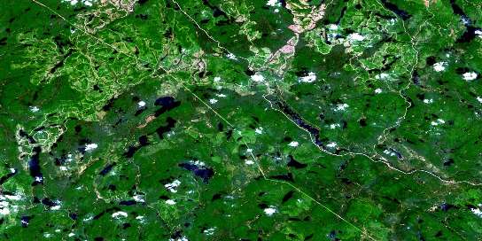 Lac Charland Satellite Map 031J16 at 1:50,000 scale - National Topographic System of Canada (NTS) - Orthophoto