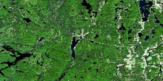Blue Sea Lake Satellite Map 031K01 at 1:50,000 scale - National Topographic System of Canada (NTS) - Orthophoto