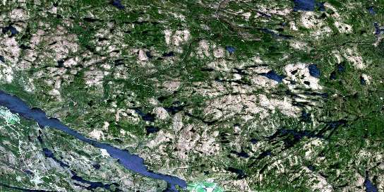 Chalk River Satellite Map 031K03 at 1:50,000 scale - National Topographic System of Canada (NTS) - Orthophoto