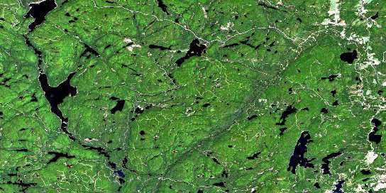 Lac Pythonga Satellite Map 031K08 at 1:50,000 scale - National Topographic System of Canada (NTS) - Orthophoto