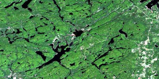 Montcerf Satellite Map 031K09 at 1:50,000 scale - National Topographic System of Canada (NTS) - Orthophoto