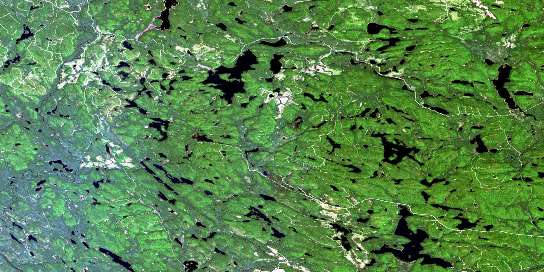 Lac Doolittle Satellite Map 031K10 at 1:50,000 scale - National Topographic System of Canada (NTS) - Orthophoto