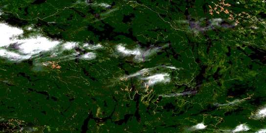 Lac Delahey Satellite Map 031K15 at 1:50,000 scale - National Topographic System of Canada (NTS) - Orthophoto