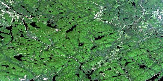 Lac Kellog Satellite Map 031K16 at 1:50,000 scale - National Topographic System of Canada (NTS) - Orthophoto