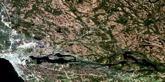 North Bay Satellite Map 031L06 at 1:50,000 scale - National Topographic System of Canada (NTS) - Orthophoto