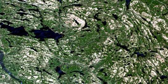 Lac Beauchene Satellite Map 031L10 at 1:50,000 scale - National Topographic System of Canada (NTS) - Orthophoto