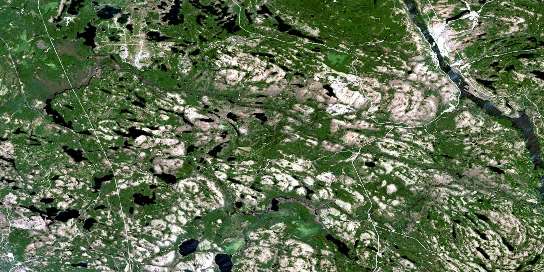 Temiscaming Satellite Map 031L11 at 1:50,000 scale - National Topographic System of Canada (NTS) - Orthophoto