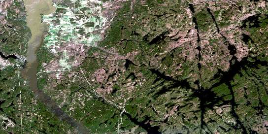 Fabre Satellite Map 031M03 at 1:50,000 scale - National Topographic System of Canada (NTS) - Orthophoto