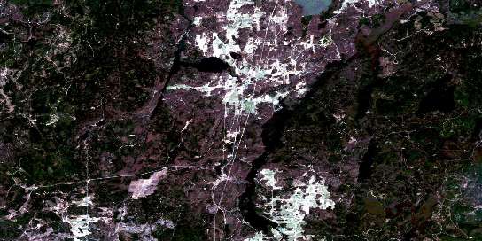 Lac Barriere Satellite Map 031M14 at 1:50,000 scale - National Topographic System of Canada (NTS) - Orthophoto