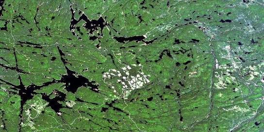 Lac De L'Ecorce Satellite Map 031N01 at 1:50,000 scale - National Topographic System of Canada (NTS) - Orthophoto