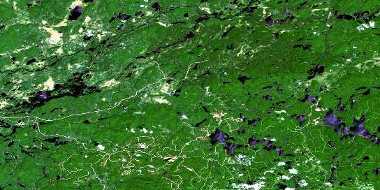 Lac Landron Satellite Map 031N09 at 1:50,000 scale - National Topographic System of Canada (NTS) - Orthophoto