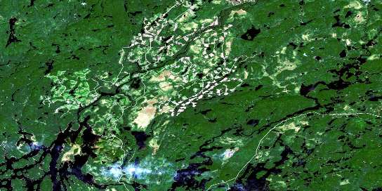 Lac Bouchette Satellite Map 031N10 at 1:50,000 scale - National Topographic System of Canada (NTS) - Orthophoto