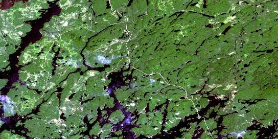 Lac Anwatan Satellite Map 031N11 at 1:50,000 scale - National Topographic System of Canada (NTS) - Orthophoto
