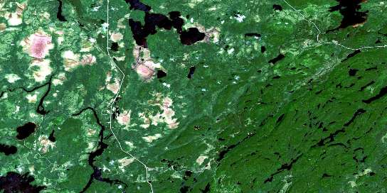 Lac Marrias Satellite Map 031N14 at 1:50,000 scale - National Topographic System of Canada (NTS) - Orthophoto