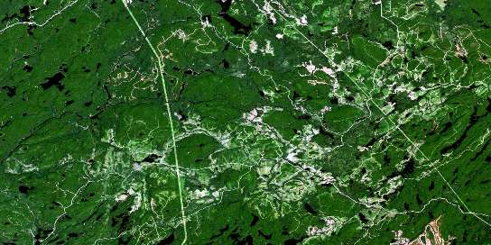 Lac Pine Satellite Map 031O02 at 1:50,000 scale - National Topographic System of Canada (NTS) - Orthophoto