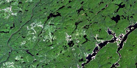 Lac Duplessis Satellite Map 031O06 at 1:50,000 scale - National Topographic System of Canada (NTS) - Orthophoto
