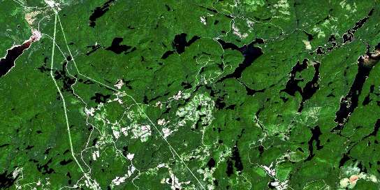 Lac Adonis Satellite Map 031O07 at 1:50,000 scale - National Topographic System of Canada (NTS) - Orthophoto