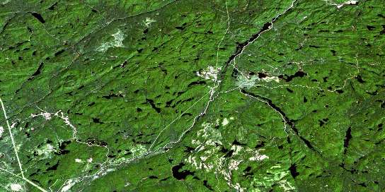 Lac Peabody Satellite Map 031O10 at 1:50,000 scale - National Topographic System of Canada (NTS) - Orthophoto
