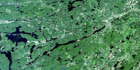 Lac Des Augustines Satellite Map 031O12 at 1:50,000 scale - National Topographic System of Canada (NTS) - Orthophoto