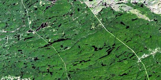 Lac Gosselin Satellite Map 031O14 at 1:50,000 scale - National Topographic System of Canada (NTS) - Orthophoto