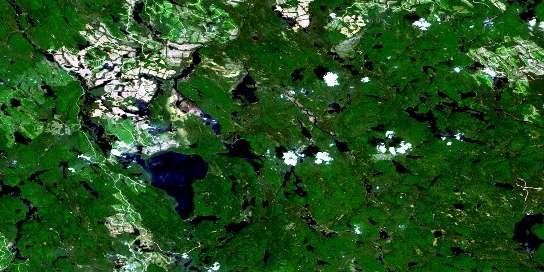 Lac Devenyns Satellite Map 031P04 at 1:50,000 scale - National Topographic System of Canada (NTS) - Orthophoto