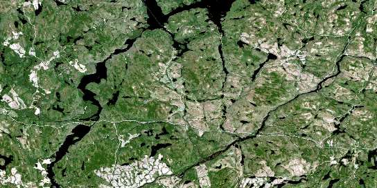 Lac Flamand Satellite Map 031P11 at 1:50,000 scale - National Topographic System of Canada (NTS) - Orthophoto