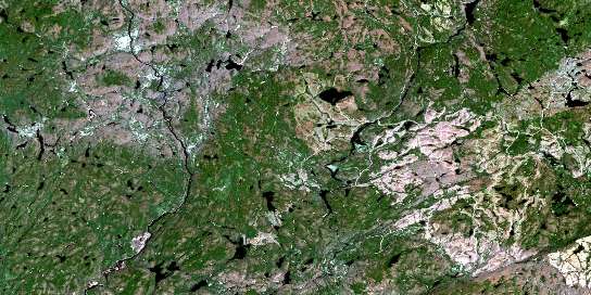 Lac Aux Goelands Satellite Map 032A02 at 1:50,000 scale - National Topographic System of Canada (NTS) - Orthophoto