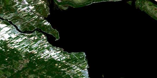Roberval Satellite Map 032A09 at 1:50,000 scale - National Topographic System of Canada (NTS) - Orthophoto