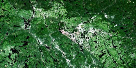 Lac Trenche Satellite Map 032A11 at 1:50,000 scale - National Topographic System of Canada (NTS) - Orthophoto